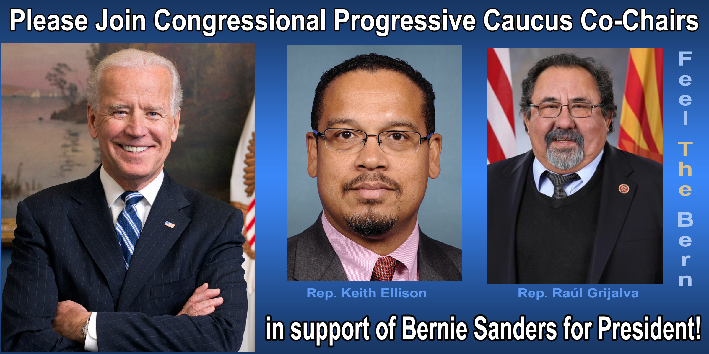 Vice President Joe Biden, Please join Congressional Progressive Caucus Co-Chairs in Support of Bernie Sanders for President